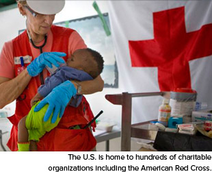 The US is home to hundreds of charitable organizations including the American Red Cross