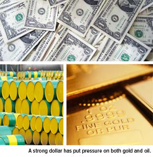 strong dollar has put pressure on both gold and oil