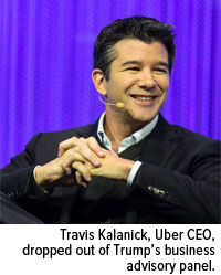 Travis Kalanick, Uber CEO, dropped out of Trump's business advisory panel