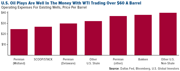 US oil plays are well in the money with WTI trading over 60 dollars a barrel