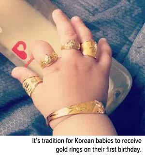 How Gold Rode To The Rescue Of South Korea Tradition-korean-babies-receive-gold-rings-first-birthday-09-2016