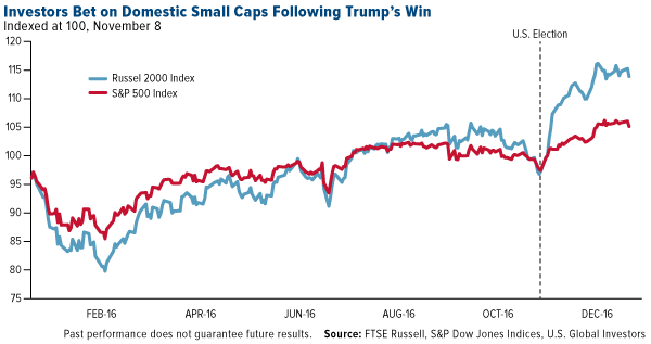 Investors Bet on Domestic Small Caps Following Trump's Win
