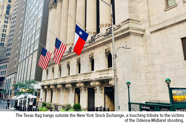 NYSE tributes Odessa-midlands shooting victims