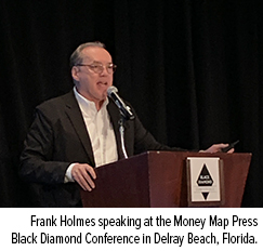 Frank Homles speaking at the Money Map Press Black Diamond Conference in Delray Beach Florida