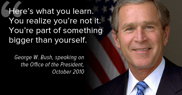 George W. Bush speaking on the Office of the President October 2010