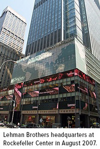 Lehman Brothers headquarters at Rockefeller Center in August 2007