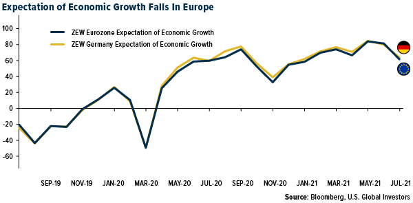 Expectation of economic growth falls in Europe
