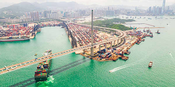 hong kong shipping port container