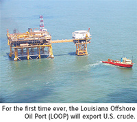 For the first time ever the Louisiana offshore oil port LOOP will export US crude