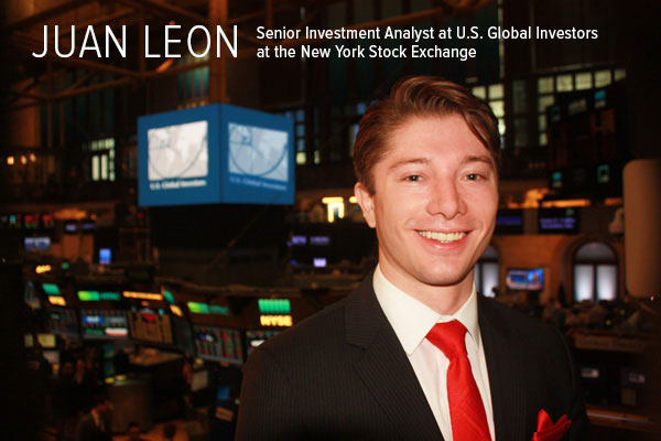 Juan Leon at the New York Stock Exchange U.S. Global Investors