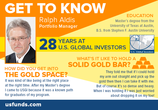 Get to know Portfolio Manager Ralph Aldis 28 years at U.S. Global Investors