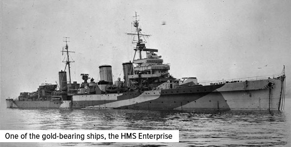 one of the gold-bearing ships, the HMS enterprise