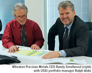 Wheaton Precious Metals CEO Randy Smallwood with USGI porfolio manager Ralph ALdis
