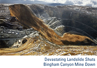 devastating landslide shuts bingham canyon mine down