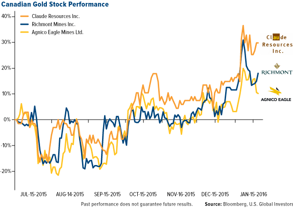 Canadian Gold Stock Performance
