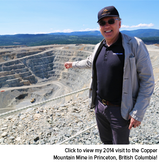 Frank Holmes in the copper Mountain Mine in Princeton, British Columbia