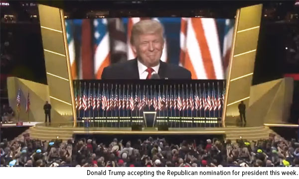 Donald Trump accepting the Republican nomination for president this week