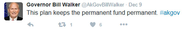 Governor Bill Walker tweet