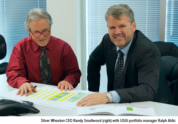 Silver Wheaton CEO Randy Smallwood (right) with USGI portfolio manager Ralph Aldis