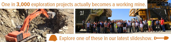 One in 3,000 exploration projects actually becomes a working mine.