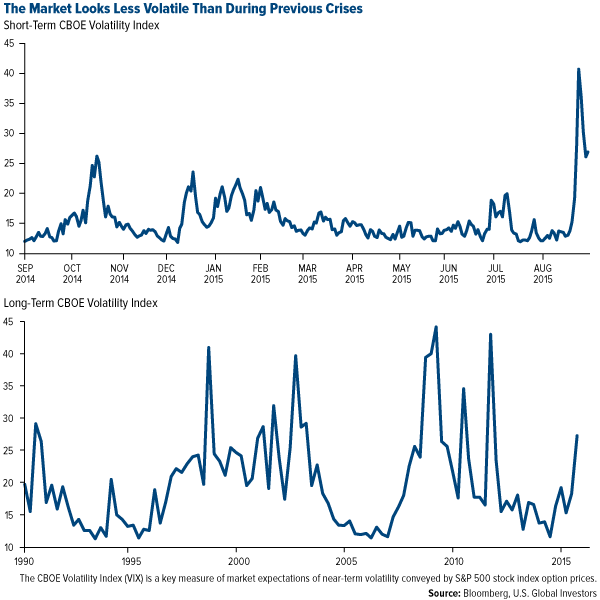 The Market Looks Less Volatile Than During Previous Crises