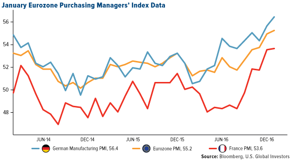 January Eurozone Purchasing Managers' Index Data