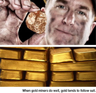 When gold miners do well, gold tends to follow suit.