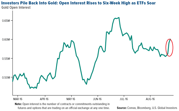 Investors Piel Back Into Gold: Open Interest Rises to Six-Week High as ETFs Soar