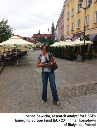 Joanna Sawicka, research analyst for USGI's Emerging Euroope Fund (EUROX), in her hometown of Bialystok, Poland