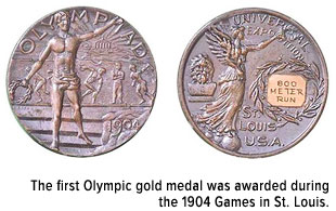 the first Olympic gold medal was awarded during the 1904 Games in St. Louis
