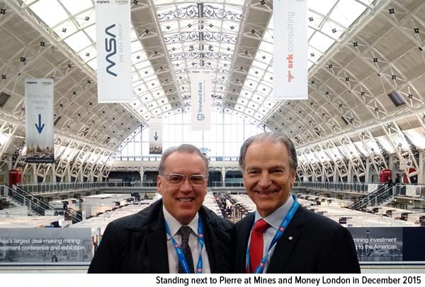 Standing next to Pierre at Mines and Money London in December 2015