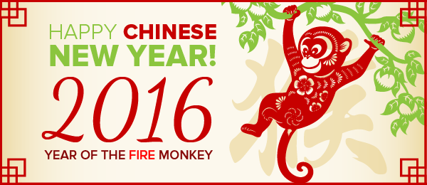 Happy Chinese New Year! 2016: Year of the Fire Monkey