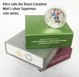 Kitco sells the Royal Canadian Mint's silver Superman coin series