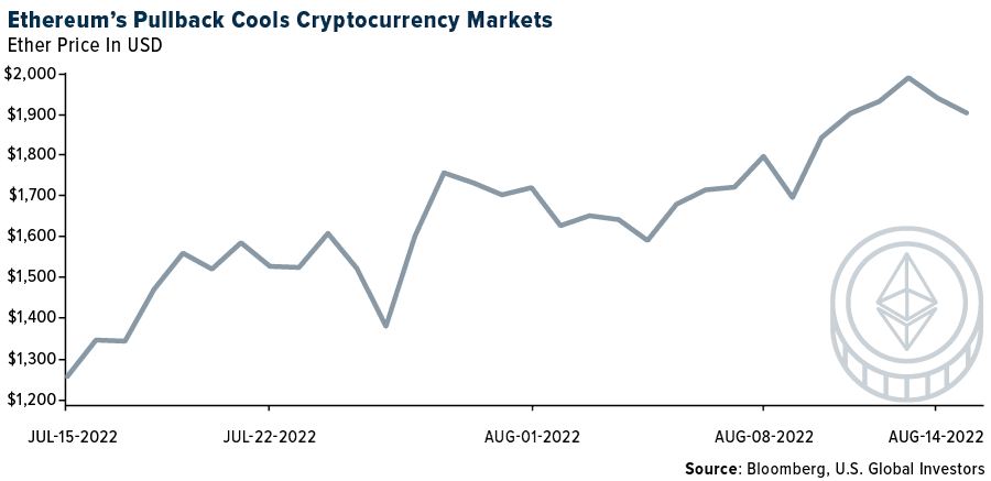 Ethereums pullback cools cryptocurrency markets