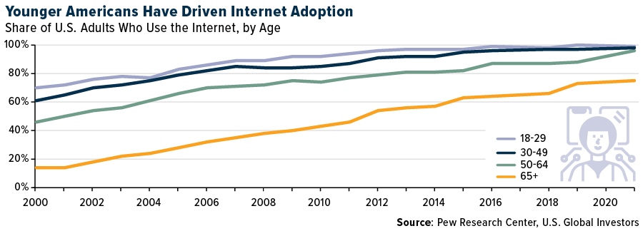 Younger Americans Have Driven Internet Adoption